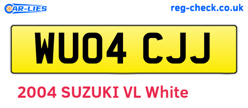 WU04CJJ are the vehicle registration plates.