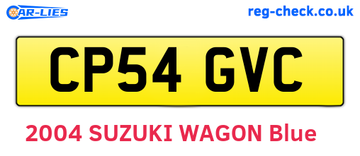 CP54GVC are the vehicle registration plates.