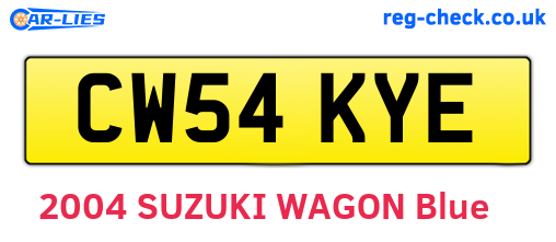 CW54KYE are the vehicle registration plates.