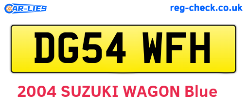 DG54WFH are the vehicle registration plates.