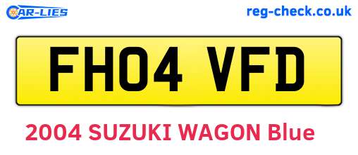 FH04VFD are the vehicle registration plates.