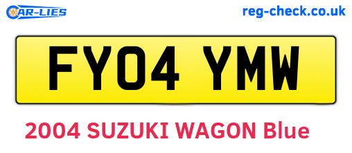 FY04YMW are the vehicle registration plates.