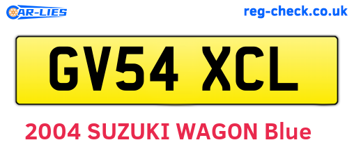 GV54XCL are the vehicle registration plates.