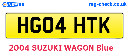 HG04HTK are the vehicle registration plates.