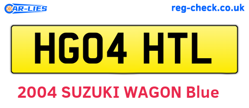 HG04HTL are the vehicle registration plates.