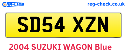 SD54XZN are the vehicle registration plates.