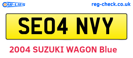 SE04NVY are the vehicle registration plates.