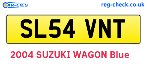 SL54VNT are the vehicle registration plates.