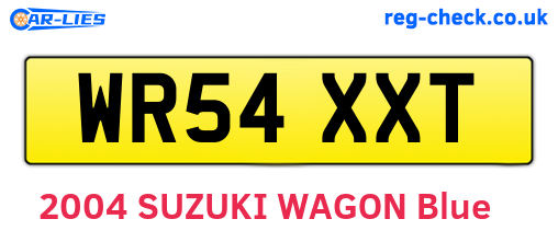 WR54XXT are the vehicle registration plates.