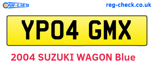 YP04GMX are the vehicle registration plates.