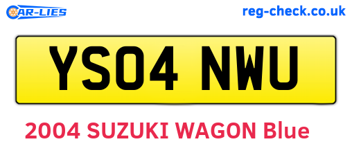 YS04NWU are the vehicle registration plates.