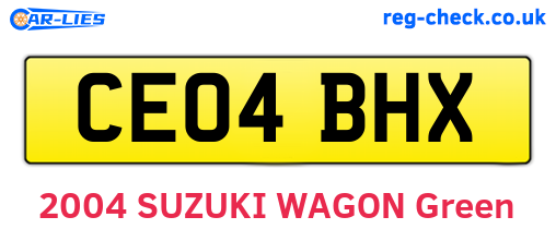 CE04BHX are the vehicle registration plates.