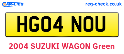 HG04NOU are the vehicle registration plates.