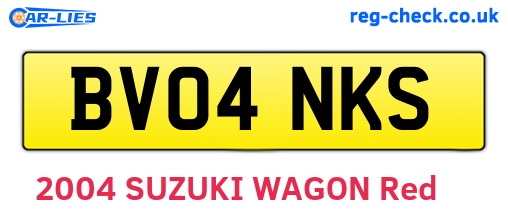 BV04NKS are the vehicle registration plates.