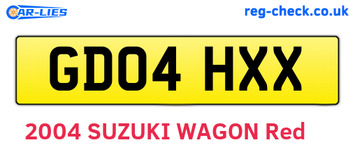GD04HXX are the vehicle registration plates.