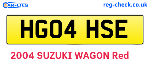 HG04HSE are the vehicle registration plates.