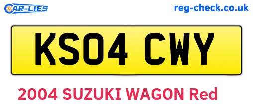 KS04CWY are the vehicle registration plates.