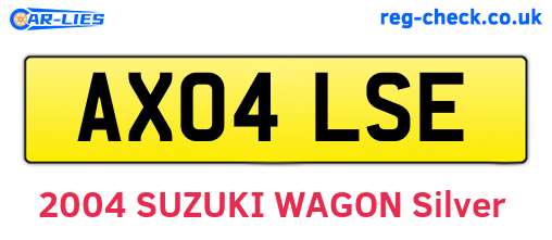 AX04LSE are the vehicle registration plates.