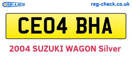CE04BHA are the vehicle registration plates.