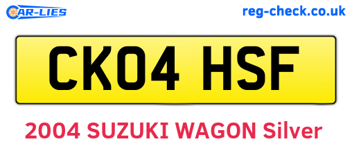 CK04HSF are the vehicle registration plates.