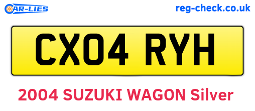 CX04RYH are the vehicle registration plates.