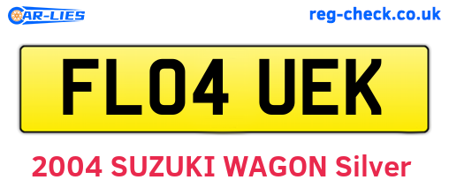 FL04UEK are the vehicle registration plates.