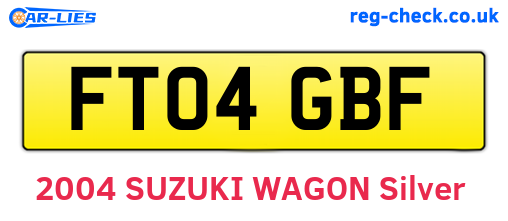 FT04GBF are the vehicle registration plates.