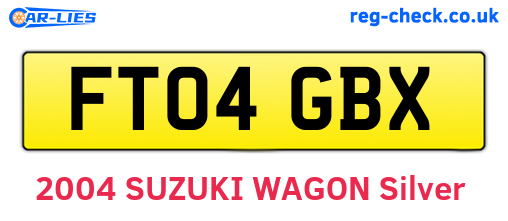 FT04GBX are the vehicle registration plates.