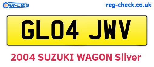 GL04JWV are the vehicle registration plates.