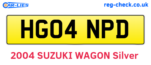 HG04NPD are the vehicle registration plates.