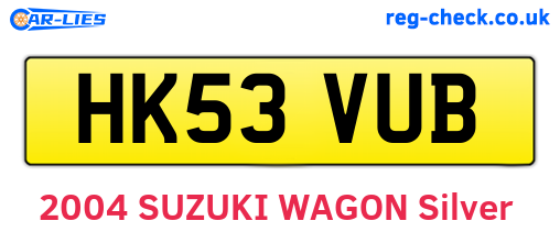 HK53VUB are the vehicle registration plates.