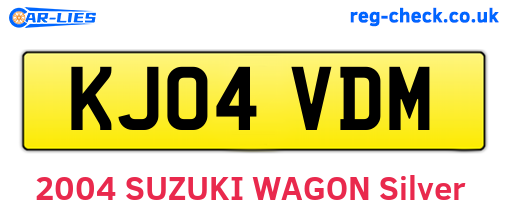 KJ04VDM are the vehicle registration plates.