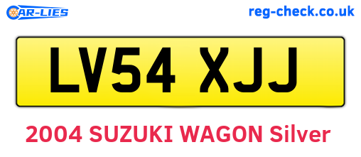 LV54XJJ are the vehicle registration plates.