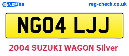 NG04LJJ are the vehicle registration plates.