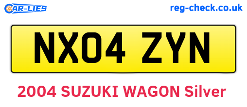 NX04ZYN are the vehicle registration plates.