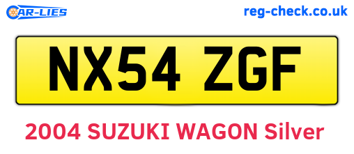 NX54ZGF are the vehicle registration plates.