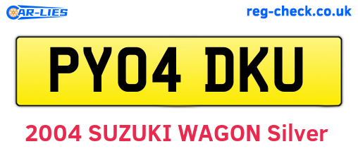 PY04DKU are the vehicle registration plates.
