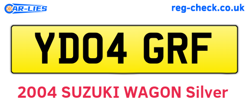 YD04GRF are the vehicle registration plates.