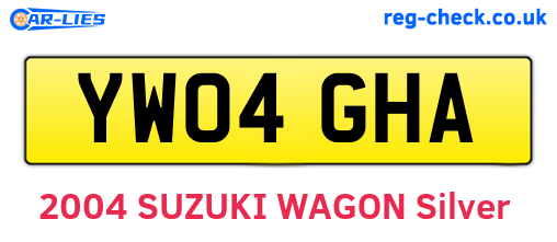 YW04GHA are the vehicle registration plates.