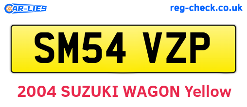 SM54VZP are the vehicle registration plates.