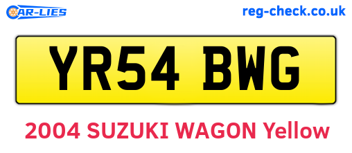 YR54BWG are the vehicle registration plates.