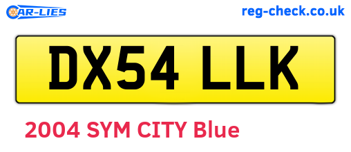 DX54LLK are the vehicle registration plates.