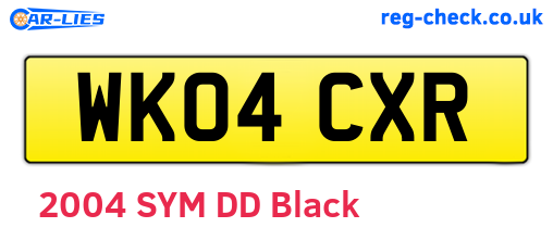 WK04CXR are the vehicle registration plates.