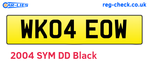 WK04EOW are the vehicle registration plates.
