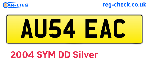 AU54EAC are the vehicle registration plates.