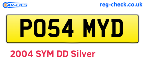 PO54MYD are the vehicle registration plates.