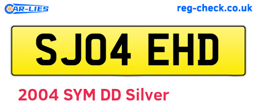 SJ04EHD are the vehicle registration plates.