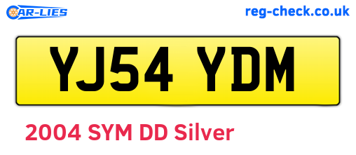 YJ54YDM are the vehicle registration plates.