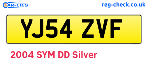 YJ54ZVF are the vehicle registration plates.