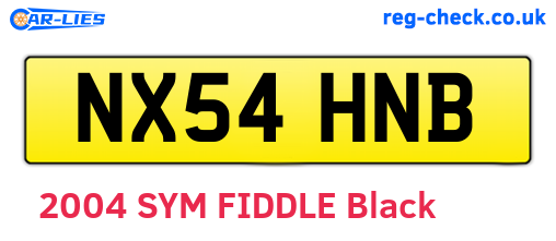 NX54HNB are the vehicle registration plates.
